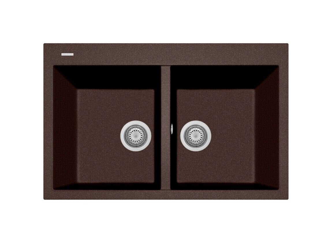 Plados Telma ON7920 UM 64 - ULTRAMETAL One Lavello 2 vasche cm. 79x51 - marrone