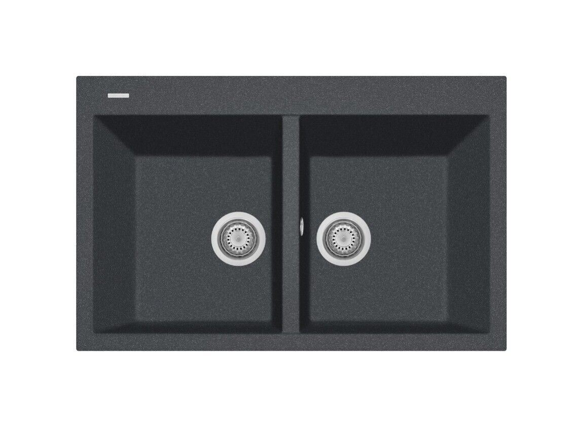 Plados Telma ON7920 UM 14 - ULTRAMETAL One Lavello 2 vasche cm. 79x51 - concrete