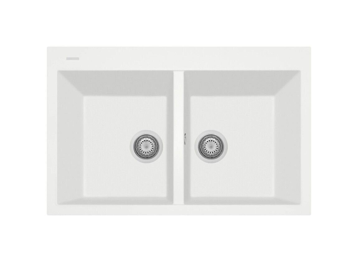 Plados Telma ON7920 NS N1 - NANOSTONE One Lavello 2 vasche cm. 79x51 - pure white