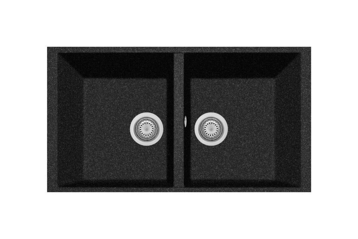 Plados Telma ON7920ST UG 95 - MICROULTRAGRANIT One Lavello 2 vasche cm. 76x44 - nero ebony