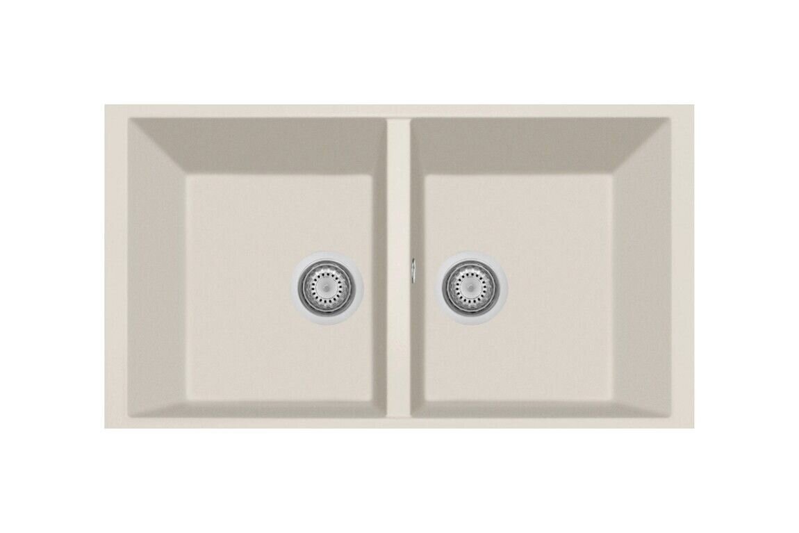 Plados Telma ON7920ST UG 56 - MICROULTRAGRANIT One Lavello 2 vasche cm. 76x44 - jasmine