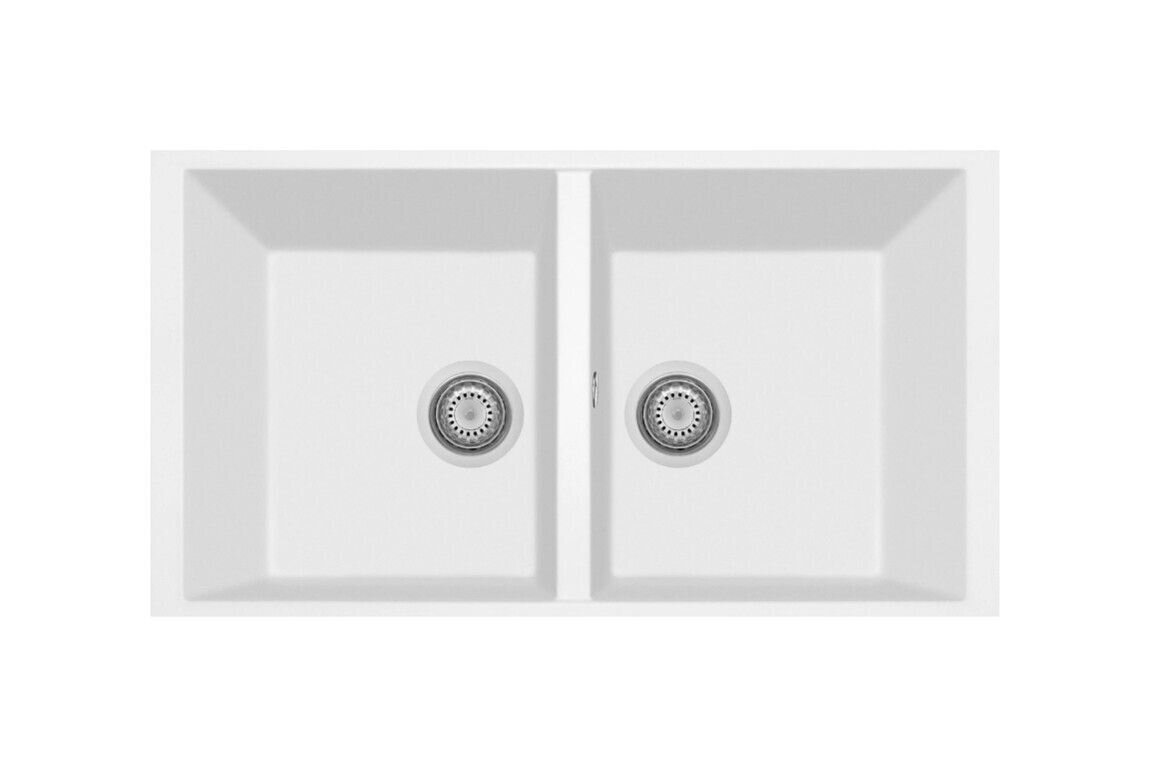 Plados Telma ON7920ST UG 58 - MICROULTRAGRANIT One Lavello 2 vasche cm. 76x44 - bianco latte
