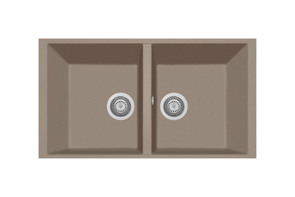 Plados Telma ON7920ST UG 72 - MICROULTRAGRANIT One Lavello 2 vasche cm. 76x44 - tartufo
