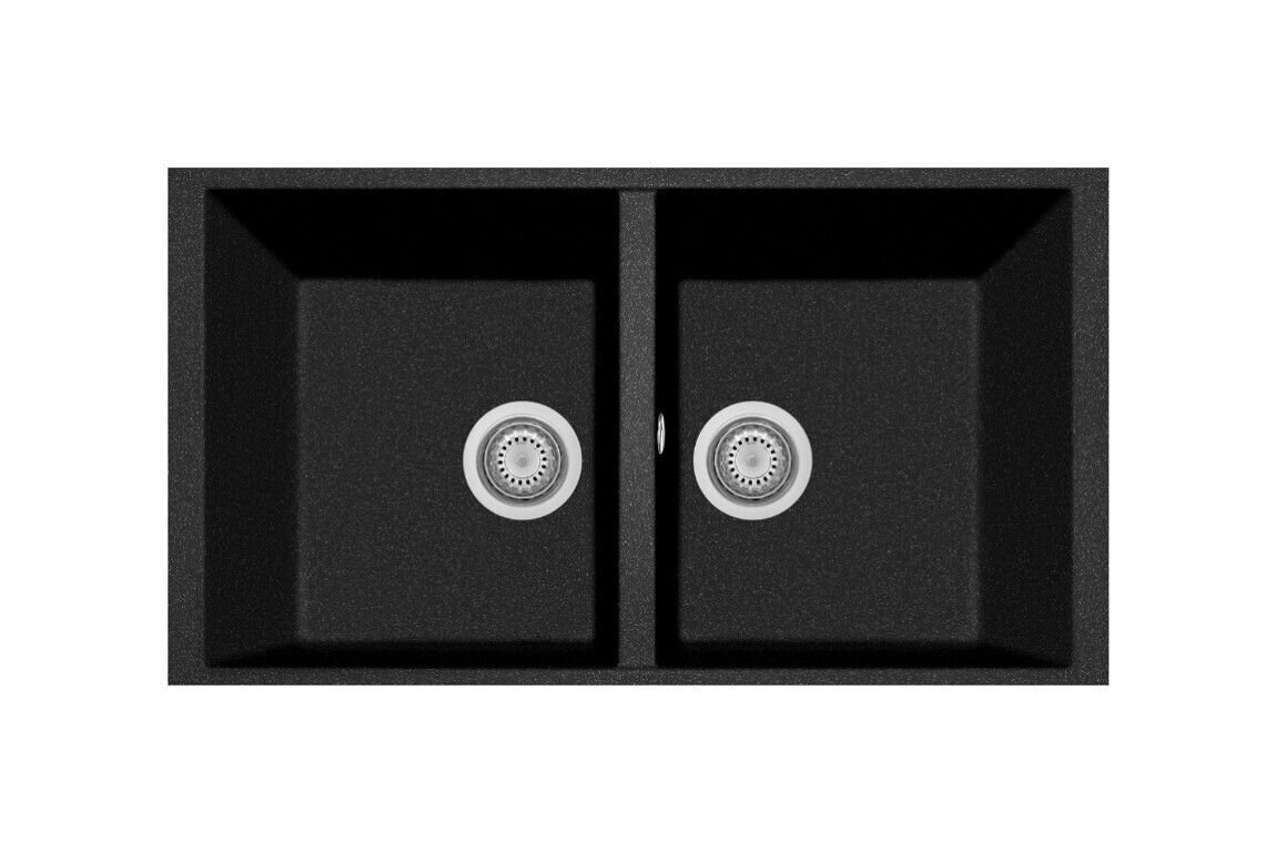Plados Telma ON7920ST UM 44 - ULTRAMETAL One Lavello 2 vasche cm. 76x44 - nero