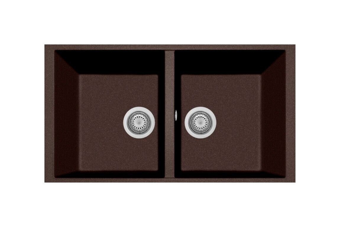 Plados Telma ON7920ST UM 64 - ULTRAMETAL One Lavello 2 vasche cm. 76x44 - marrone