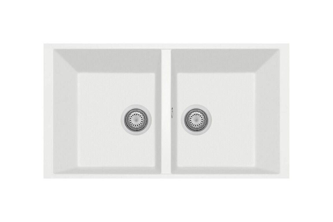 Plados Telma ON7920ST NS N1 - NANOSTONE One Lavello 2 vasche cm. 76x44 - pure white