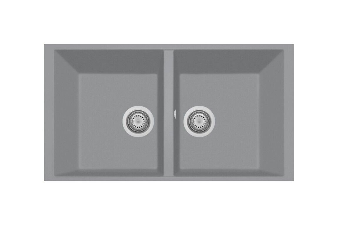 Plados Telma ON7920ST NS N4 - NANOSTONE One Lavello 2 vasche cm. 76x44 - urban grey