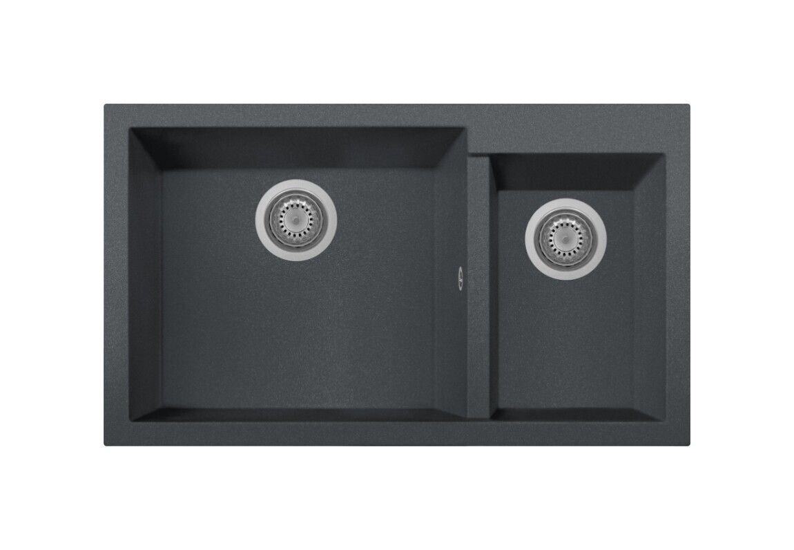 Plados Telma ON8620ST UM 14 - ULTRAMETAL One Lavello 1 vasca e mezza cm. 86x50 - concrete