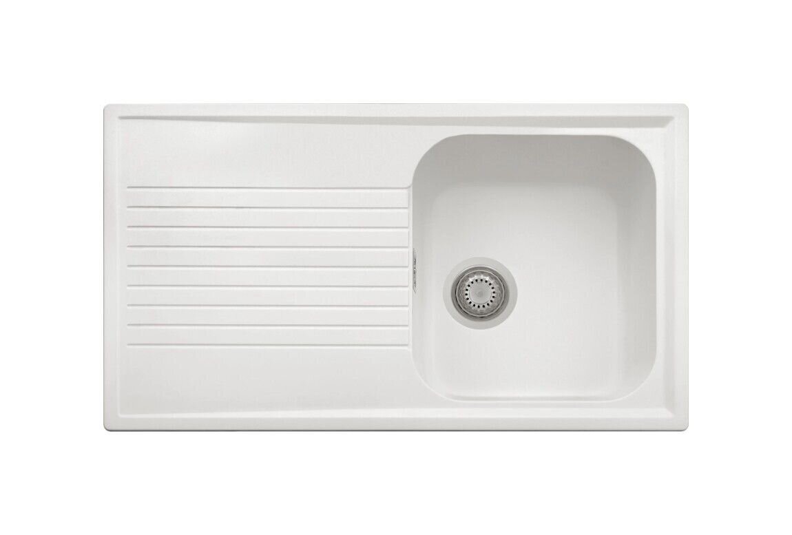 Plados Telma PL0861 UG 58 - MICROULTRAGRANIT Atlantic Lavello 1 vasca + gocciolatoio reversibile cm. 86 x 50 - bianco latte