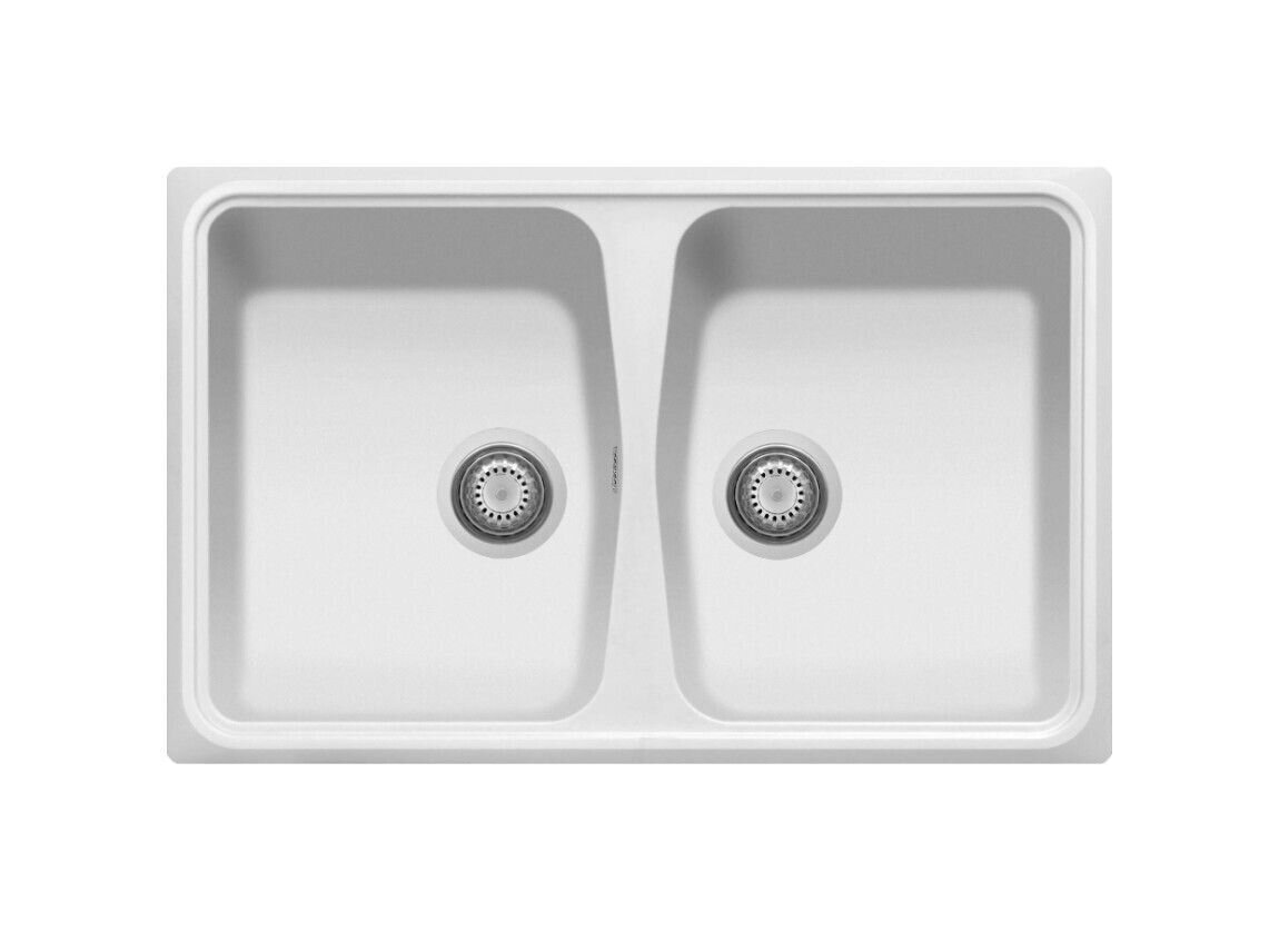 Plados Telma SP0792 UG 58 - MICROULTRAGRANIT Spazio Lavello 2 vasche cm. 79 x 50 - bianco latte