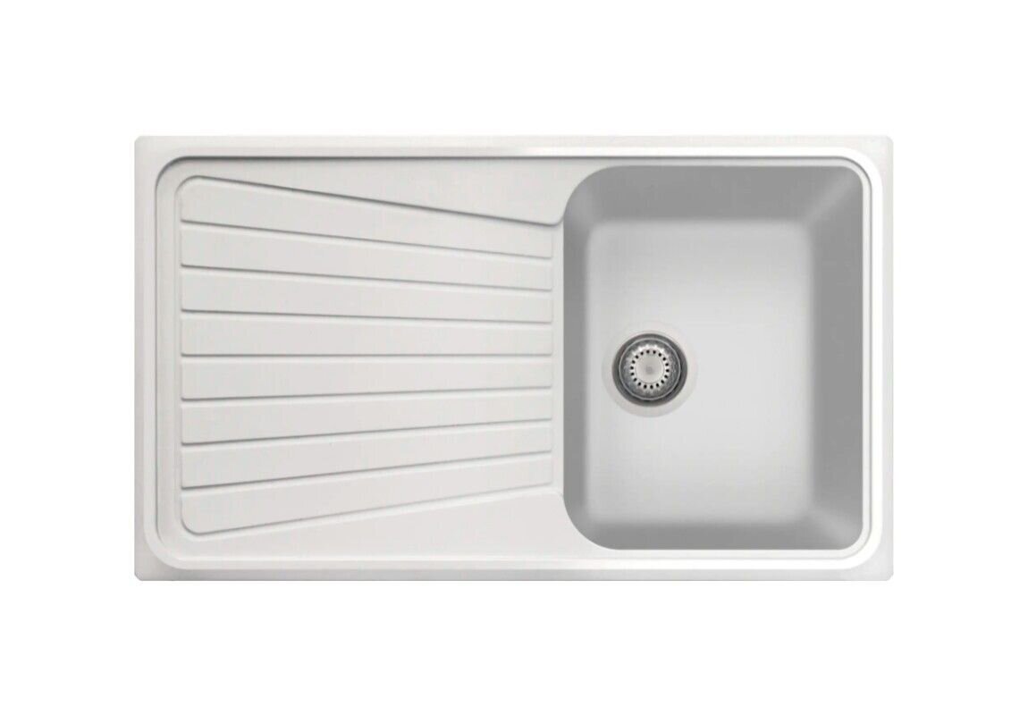 Plados Telma SP0861 UG 58 - MICROULTRAGRANIT Spazio Lavello 1 vasca + gocciolatoio reversibile cm. 86 x 50 - bianco latte