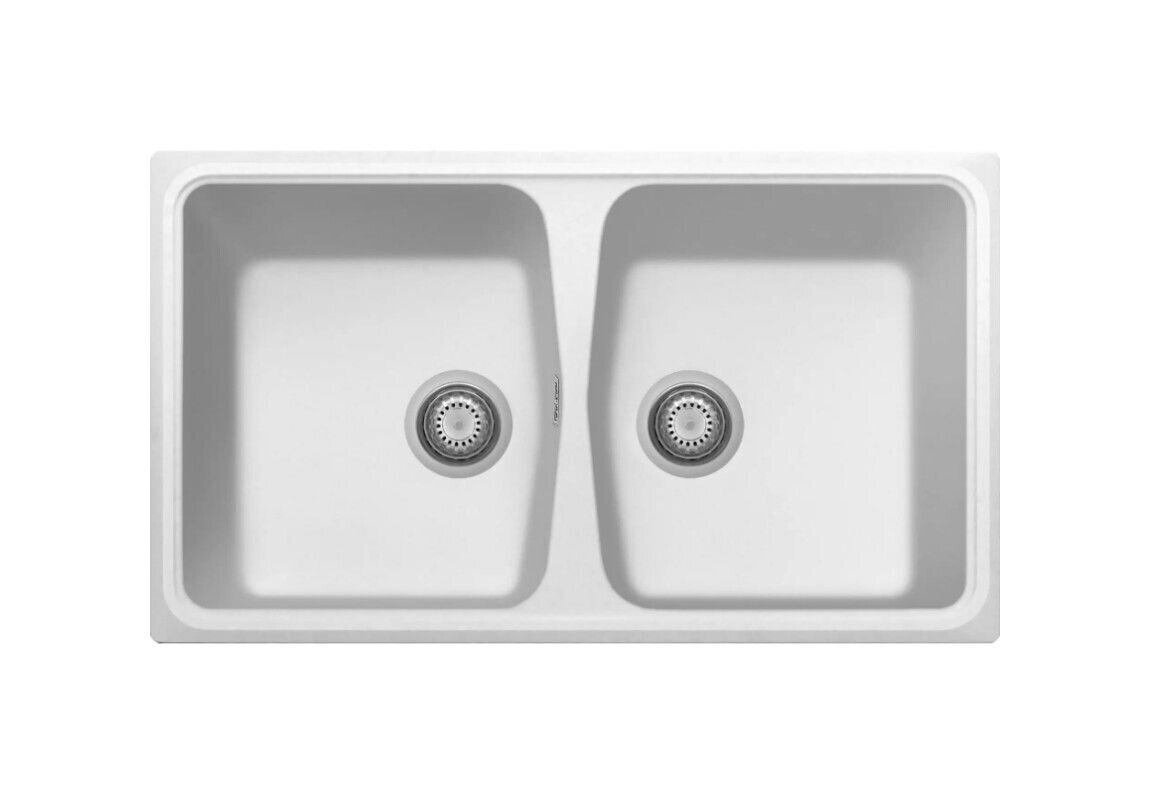 Plados Telma SP0862 UG 58 - MICROULTRAGRANIT Spazio Lavello 2 vasche cm. 86 x 50 - bianco latte
