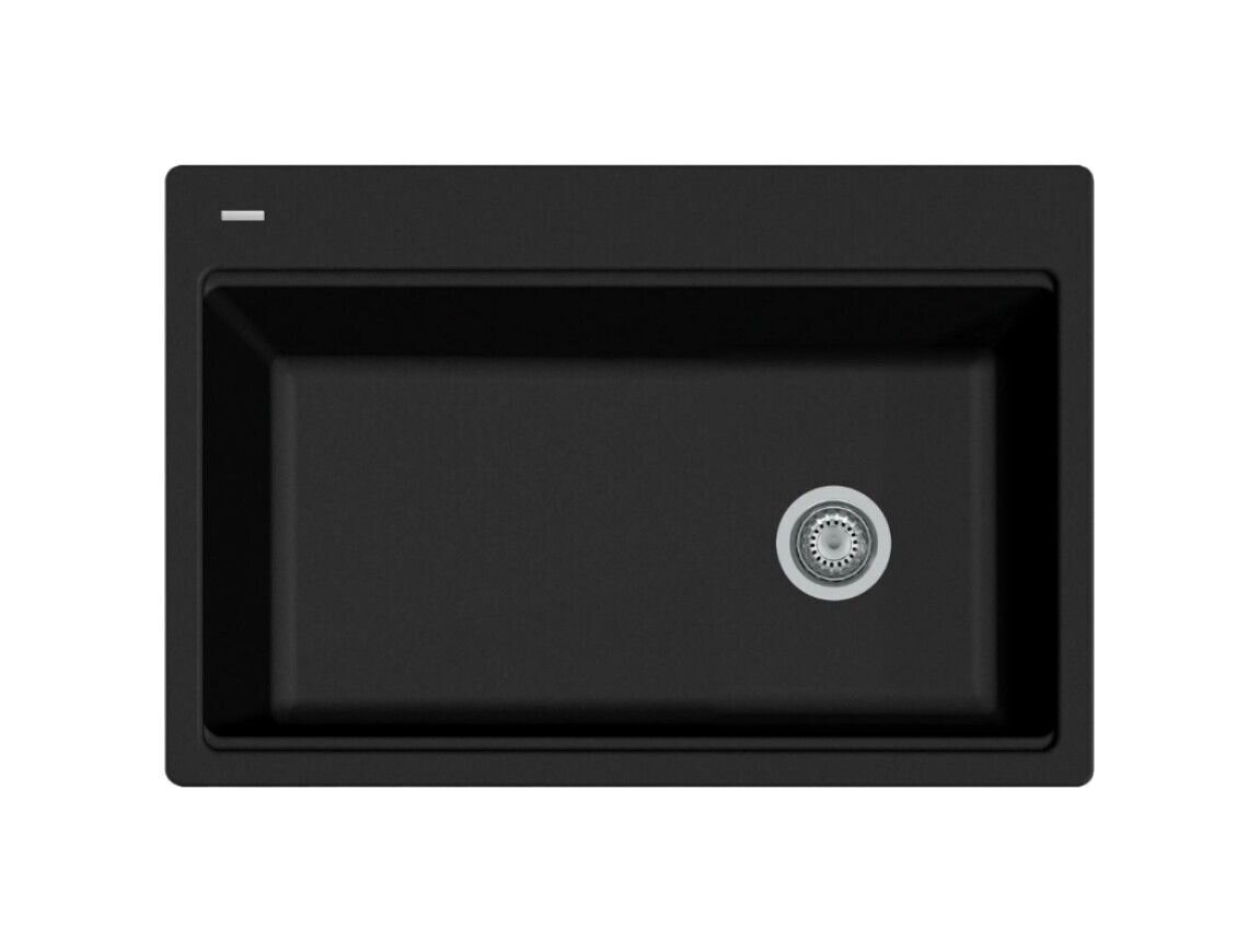 Plados Telma ON3322 NS N6 - NANOSTONE One Lavello 1 vasca cm. 84x56 - deep black