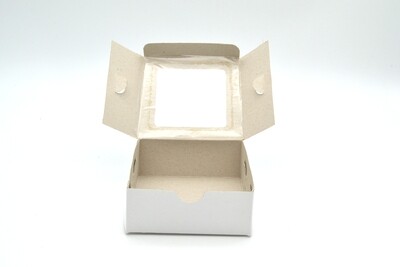 Cake Box Window 4 x 4 x 1.5" White (ea)