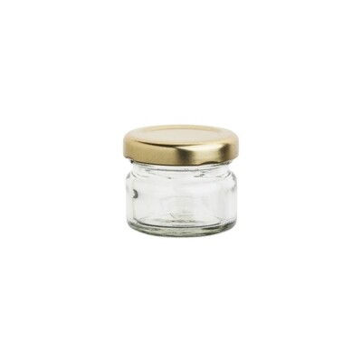 Glass Jar C Mini 28 ml - Gold Lid (ea)