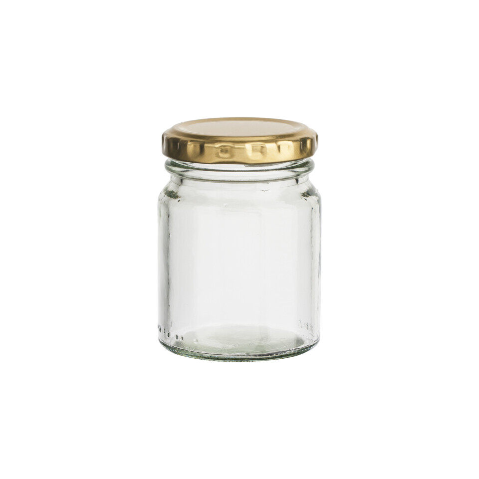 Glass Jar C Pickle / Spread 125 ml - Gold Lid (ea)