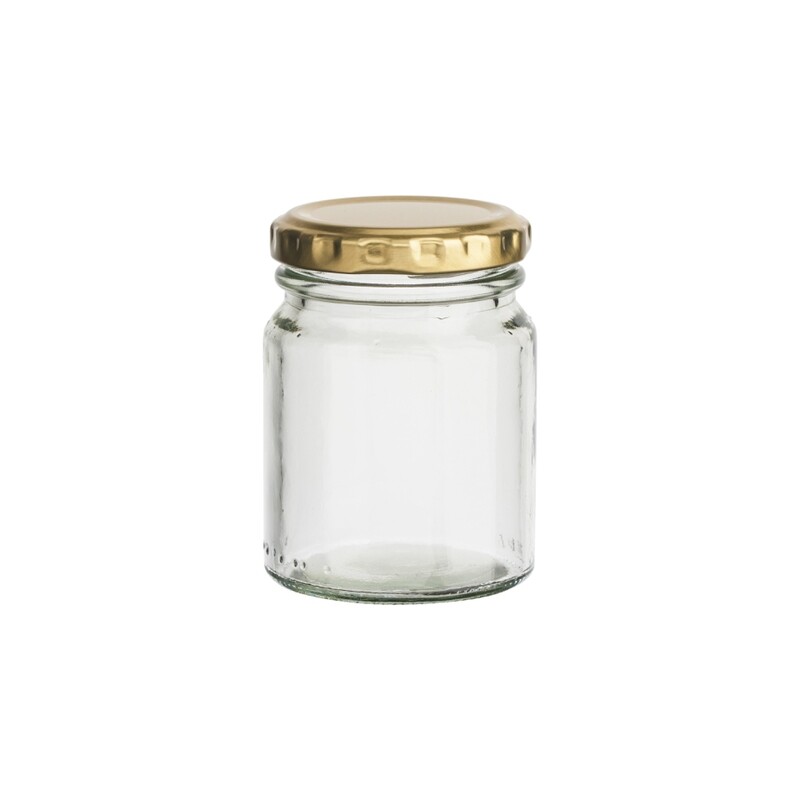 Glass Jar C Pickle / Spread 125 ml - Gold Lid (ea)