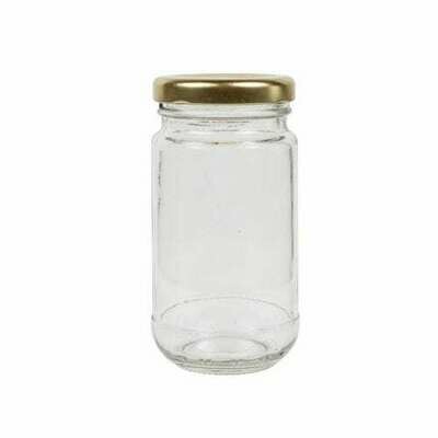 Glass Jar C Sheer 250 ml - Gold Lid (ea)