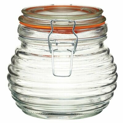 HM Glass Honey Pot Beehive Design 650 ml (ea)