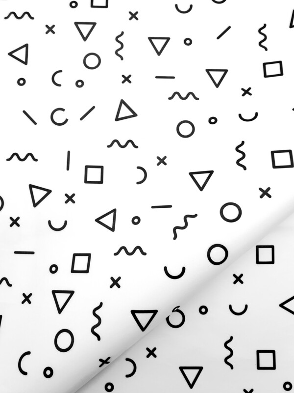 Tissue Paper - Squiggles - Black On White - (Qty 5)