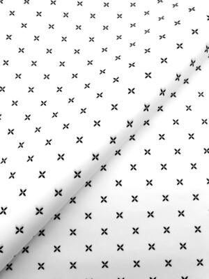Tissue Paper - Crosses - Black On White - (Qty 5)
