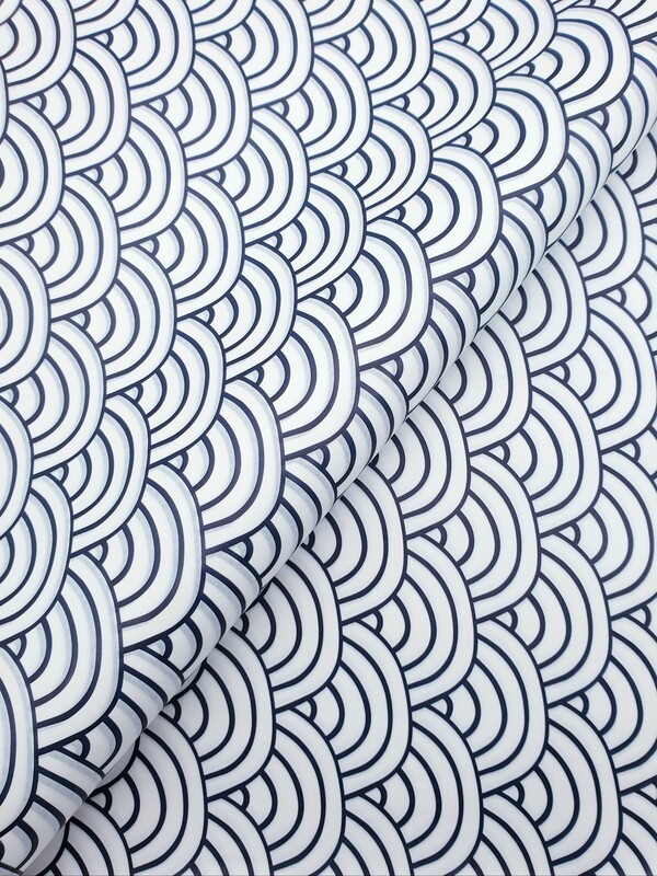 Tissue Paper -Waves - Navy On White (Qty 5)