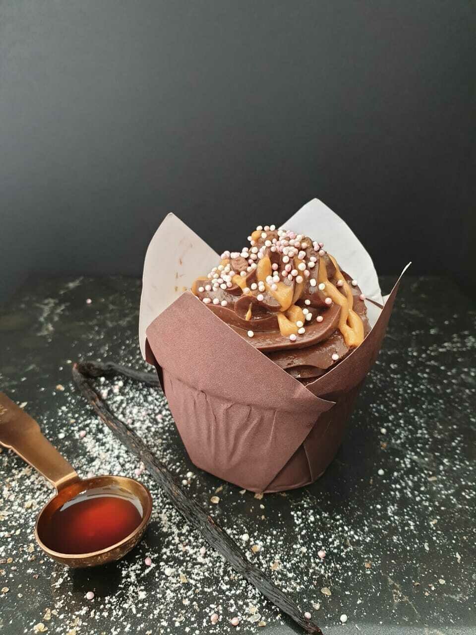 Muffin Cups Fancy Flower Brown (Qty 100) Muffin Cups Fancy Flower Brown (Qty 100)