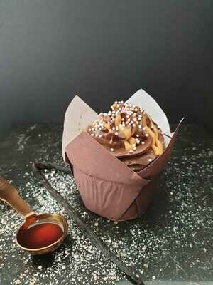 Muffin Cups Fancy Flower Brown (Qty 100)