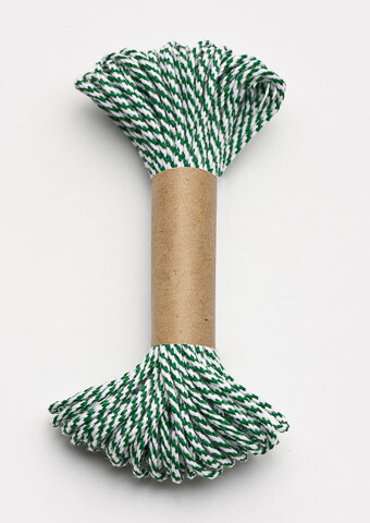Bakers Twine 10 m x 2 mm - Jungle Green &amp; White (ea)