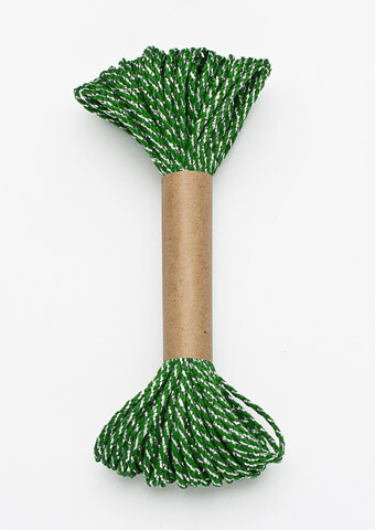 Bakers Twine 10mx2mm - Green &amp; Silver (ea)