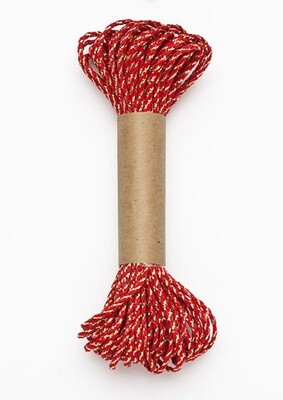 Bakers Twine 10mx2mm - Red & Gold (ea)