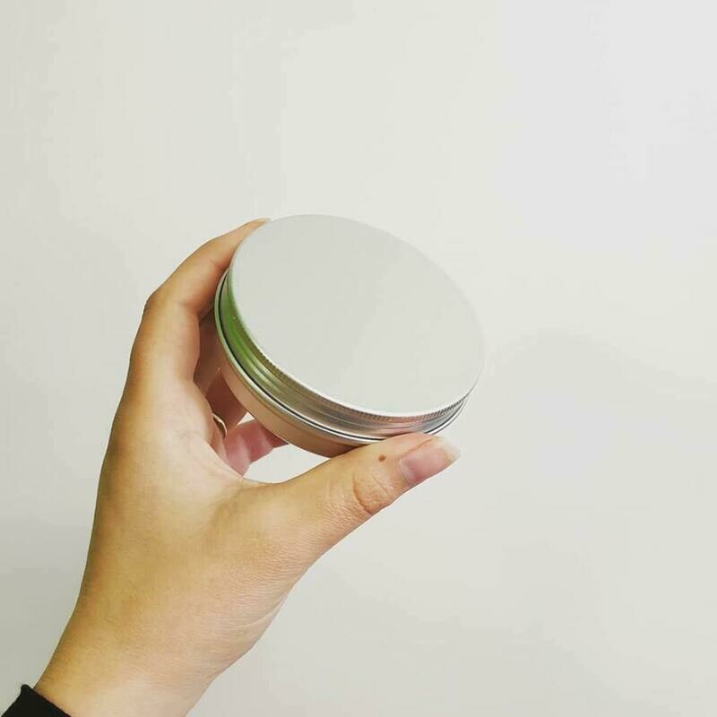 Aluminium Screw top Tin 100g Silver (ea)
