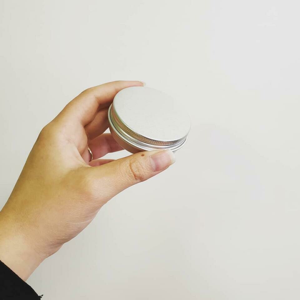 Aluminium Screw top Tin 50g Silver (ea)
