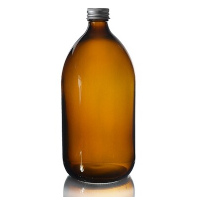 Amber Glass Bottle 500ml Aluminium Cap 28mm(ea)