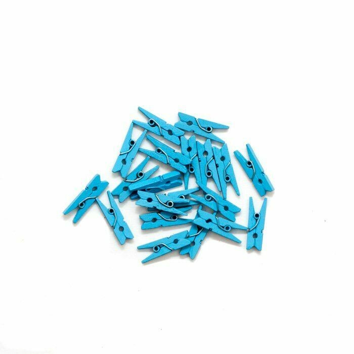 Wooden Mini Pegs 2.5cm Blue (Qty100)