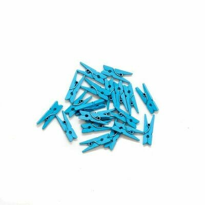 Wooden Mini Pegs 2.5cm Blue (Qty100)