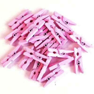 Wooden Mini Pegs 2.5cm Pink (Qty100)