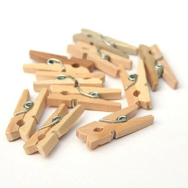 Wooden Pegs 4.5cm Natural (Qty 30)