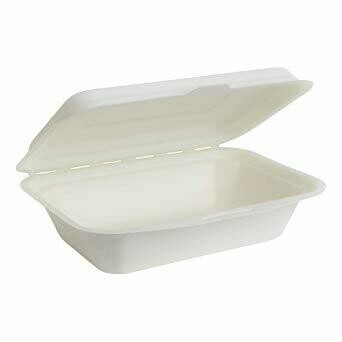 E - Compostable Clamshell Snack Box 17x11cm 600ml (50)