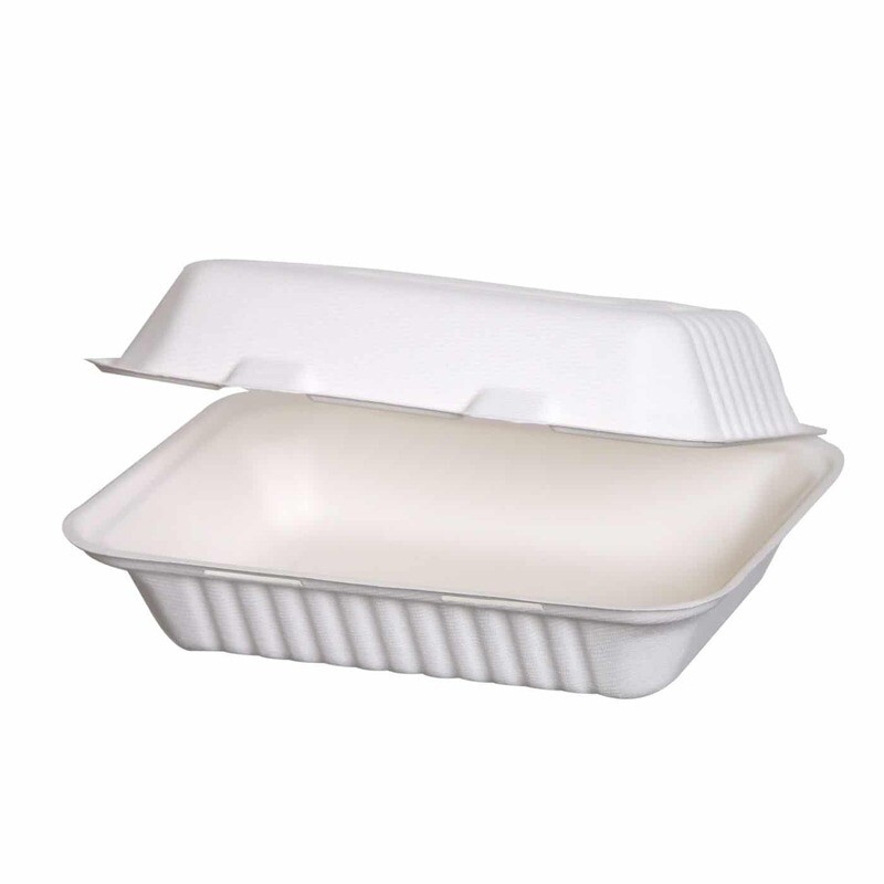 E - Compostable Clamshell Box 8inch 1000ml (50)