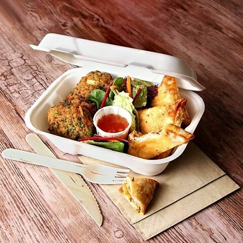 E - Compostable Clamshell Box 8inch 1000ml (50)