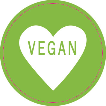 Labels Round Green Heart - Vegan (Qty 100)