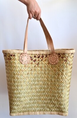 Natural Woven Saddle Bag Leather Handles (each)