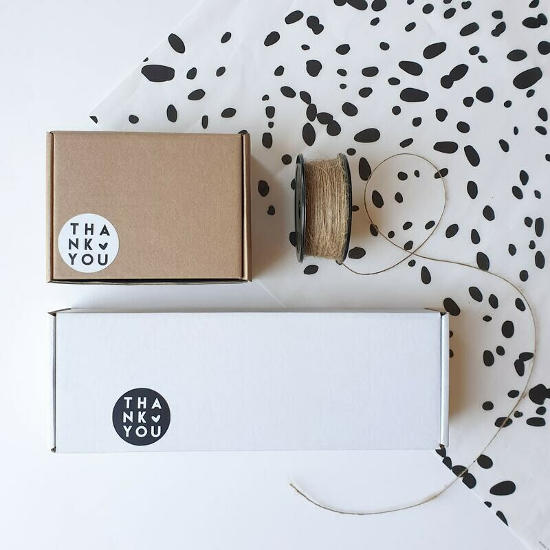 Round Stickers 45mm 'Thank You' Black on White (Qty 100)