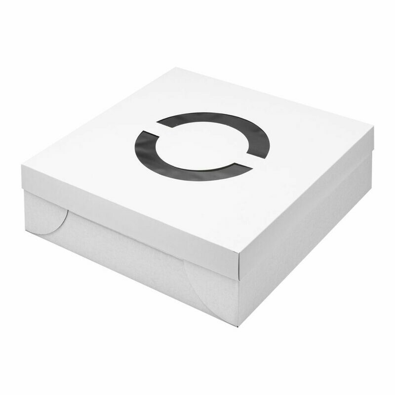 Cake Box Corrugated White Base 16&quot; + Soft LID (ea)