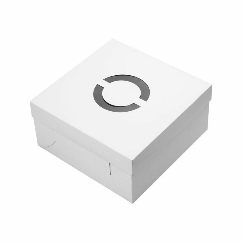 Cake Box Corrugated Base (15cm) High White 12&quot; Soft Lid (ea)
