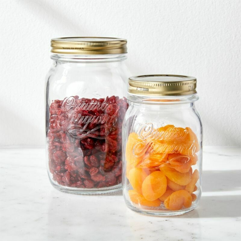 Bormioli Rocco Quattro Jar 1L (33 3/4oz) Aluminum Lid