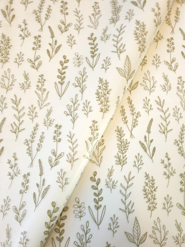 Tissue Paper - Botanical - Green on White (Qty 5)