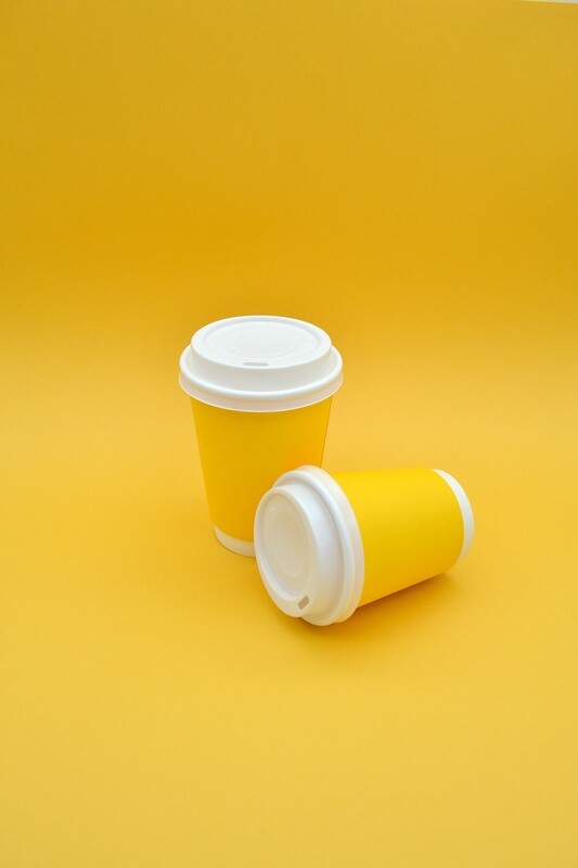 Coffee Cups Double Wall 350 ml - Yellow (Qty 50)