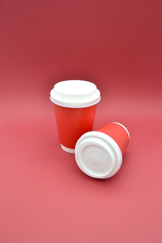 Coffee Cups Double Wall 350 ml - Red (Qty 50)